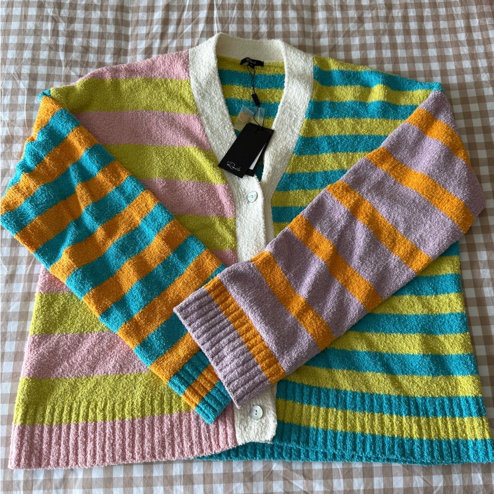Rails Blue and Yellow Striped Sweater
